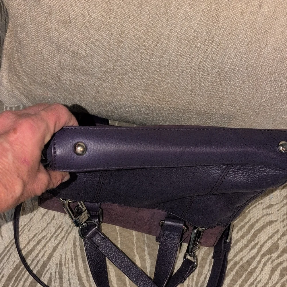 Aimee Kestenberg Eggplant Leather & Suede Bag With Tags New With Tags
